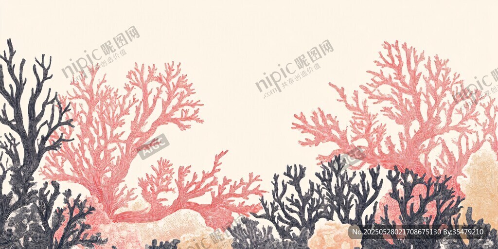 梦幻海底珊瑚景观图