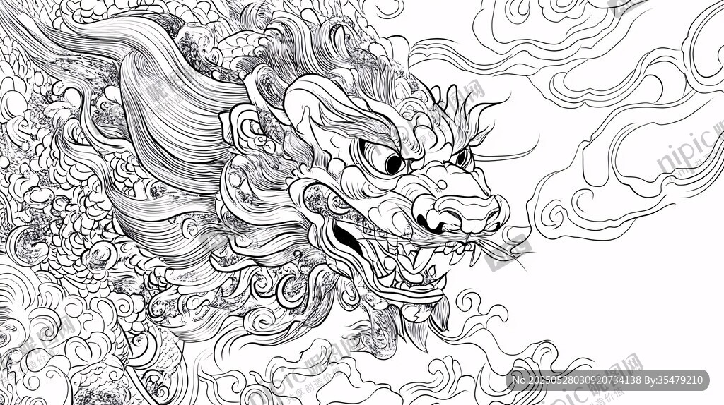 中式龙纹图案 霸气威严