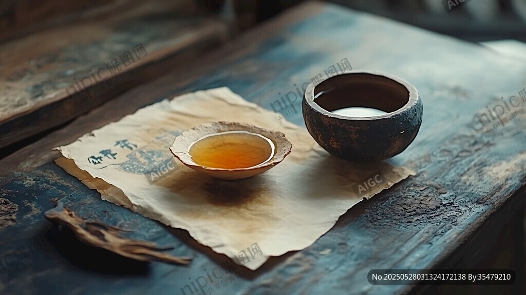 古桌上的茶香韵味