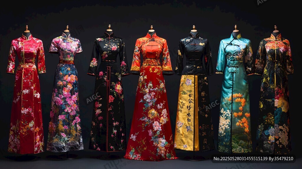 多样精美传统旗袍展示