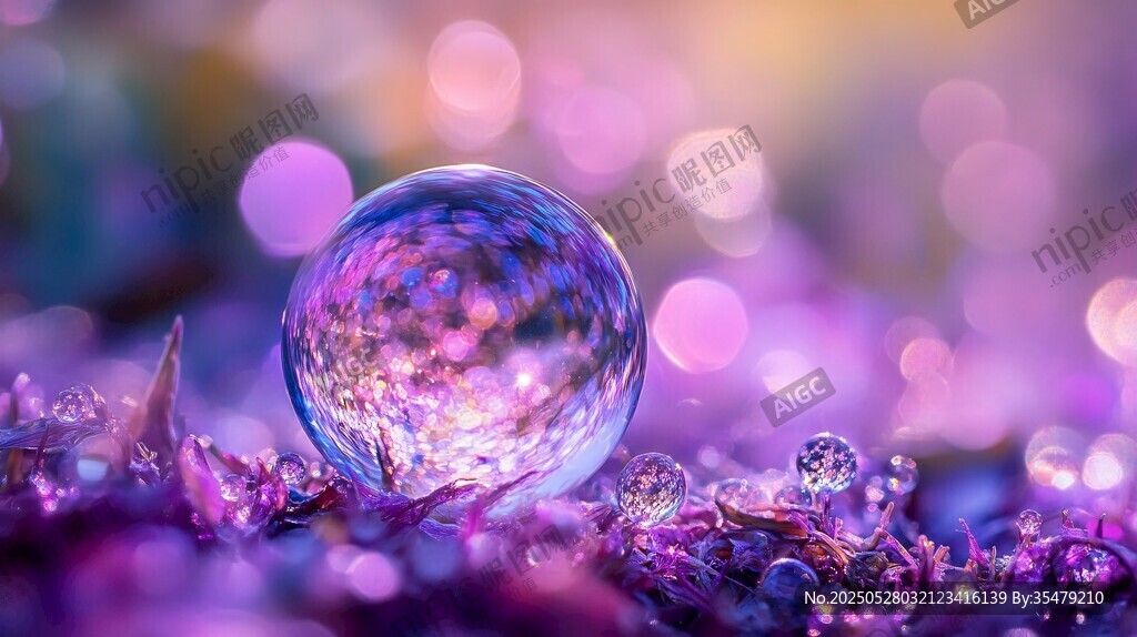 梦幻紫调下的晶莹水珠