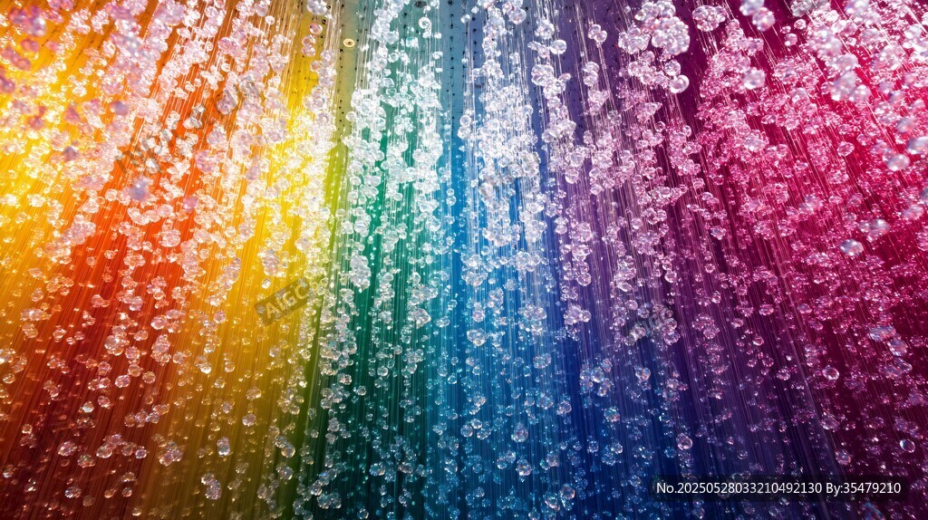 梦幻彩虹水滴背景图