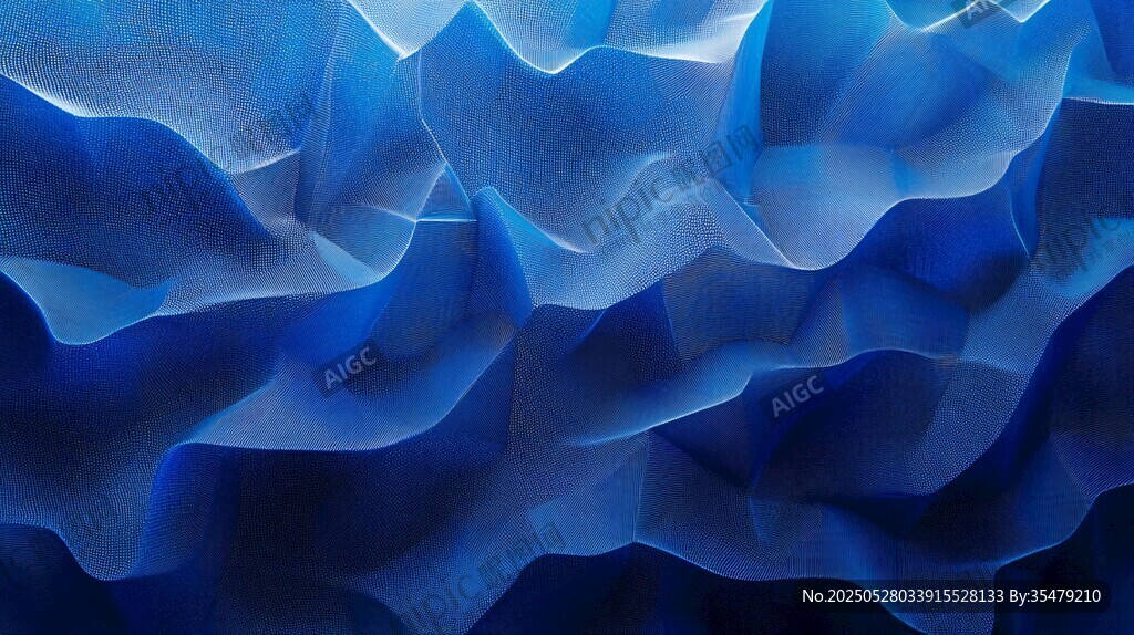 蓝色褶皱纹理艺术画面
