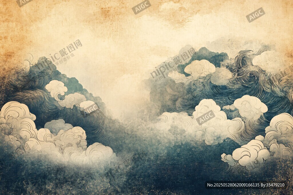 云海漫卷的梦幻山水图景