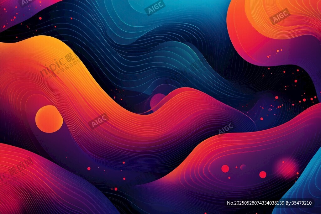 梦幻流体渐变抽象艺术图案