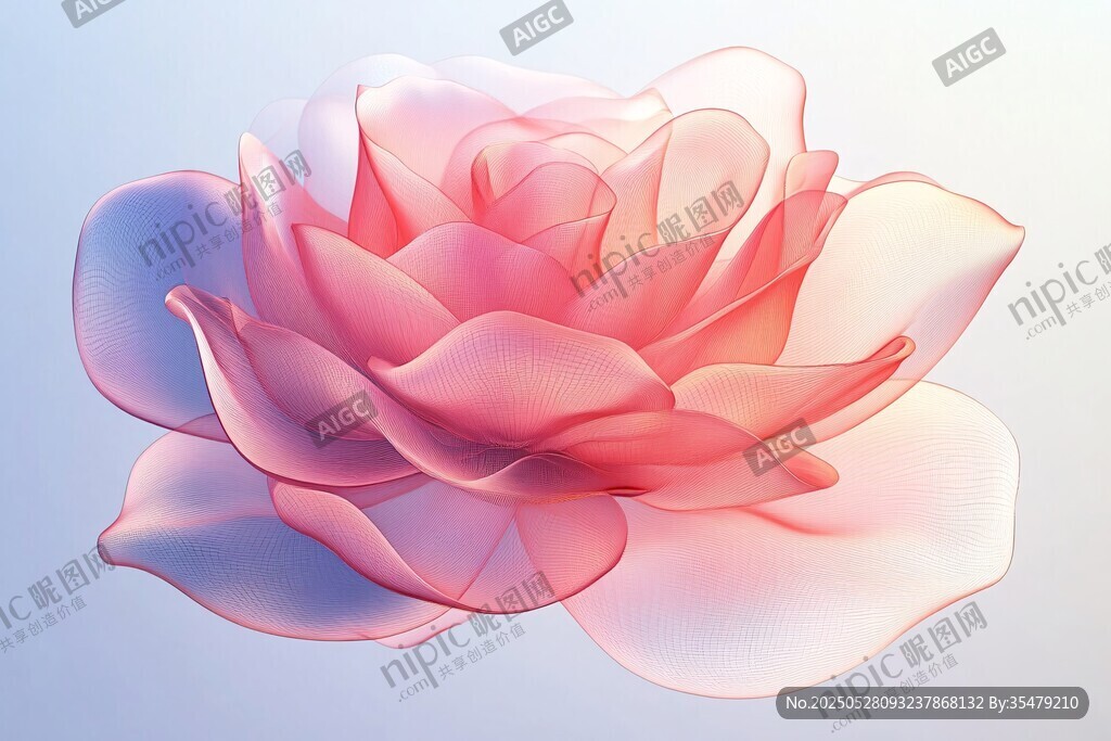 梦幻透明粉色玫瑰花