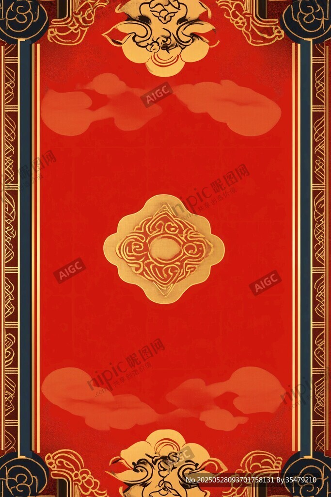 中式红金传统花纹背景图