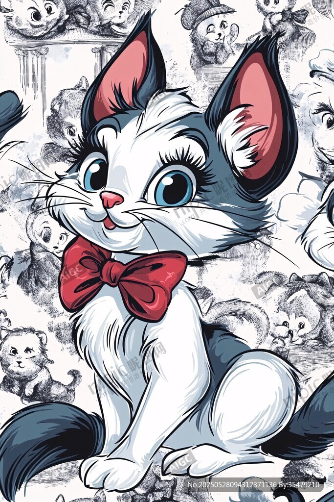 可爱猫咪插画 俏皮小猫登场