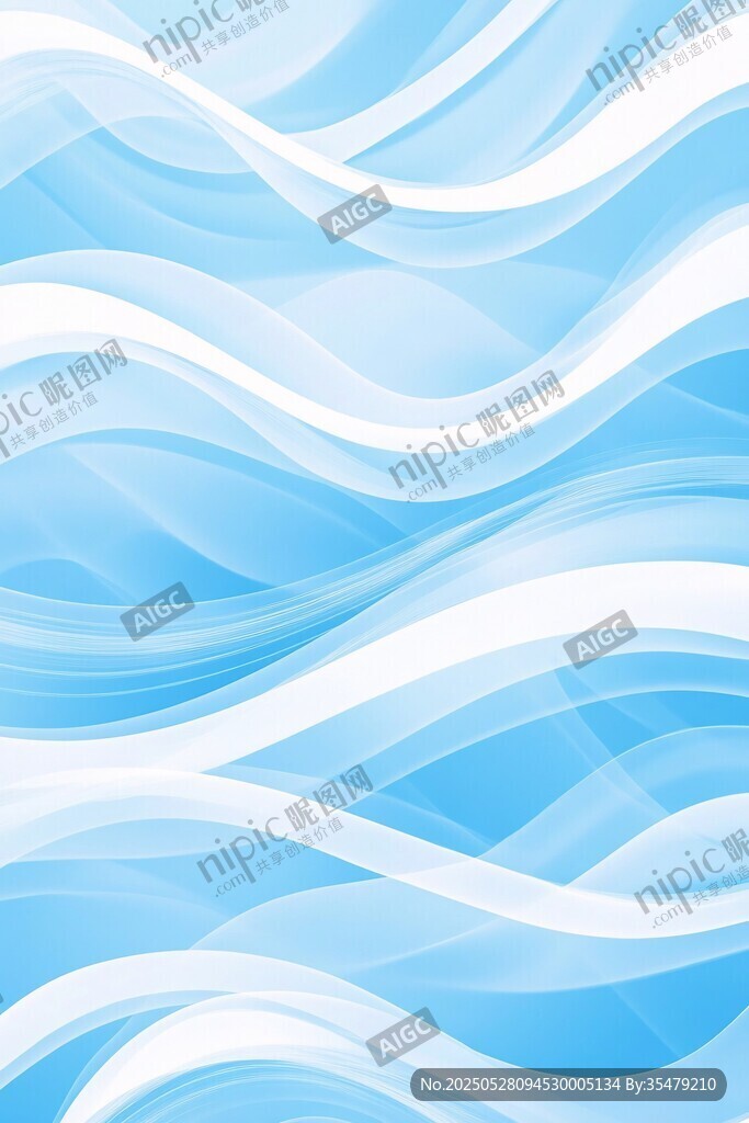 蓝白波浪抽象背景图案