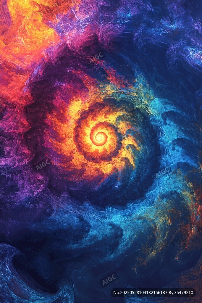 绚丽梦幻的色彩旋涡图案