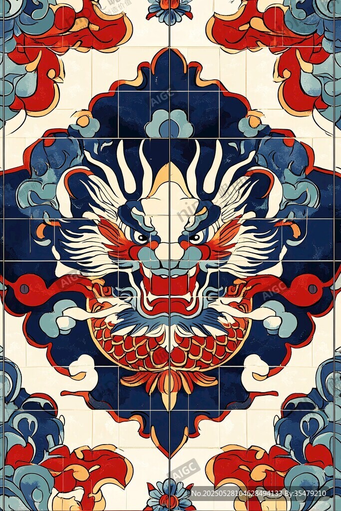 中式传统龙纹精美图案