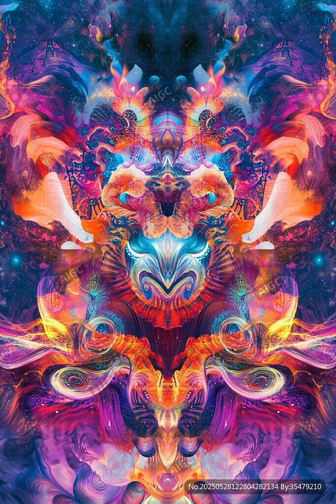 梦幻绚丽的抽象对称艺术图