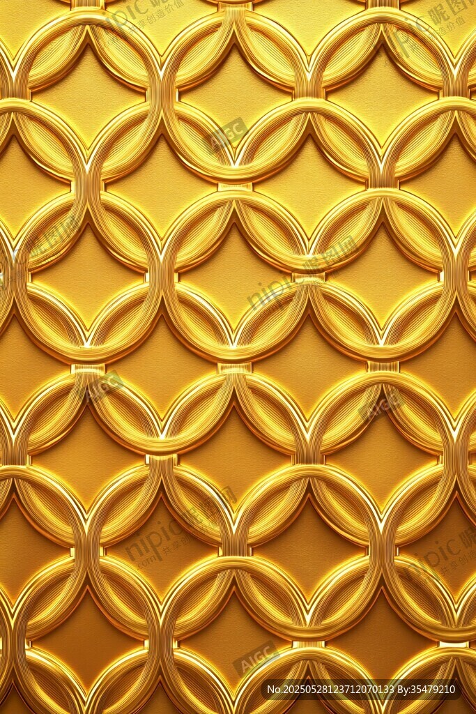 金色环形立体纹理图案