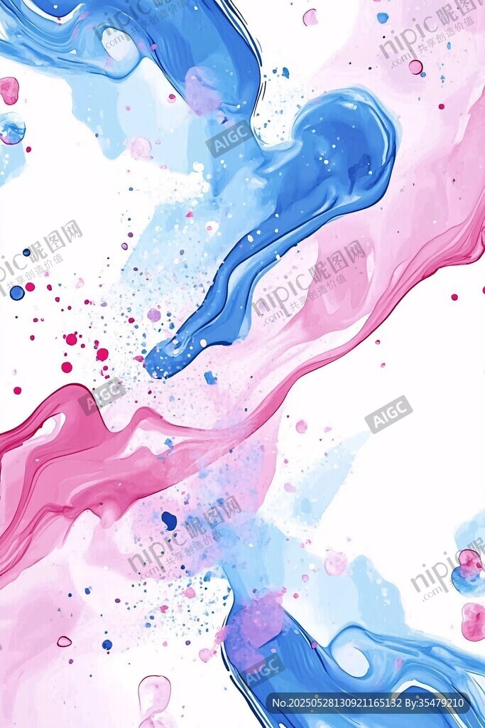 梦幻蓝粉流体艺术背景图