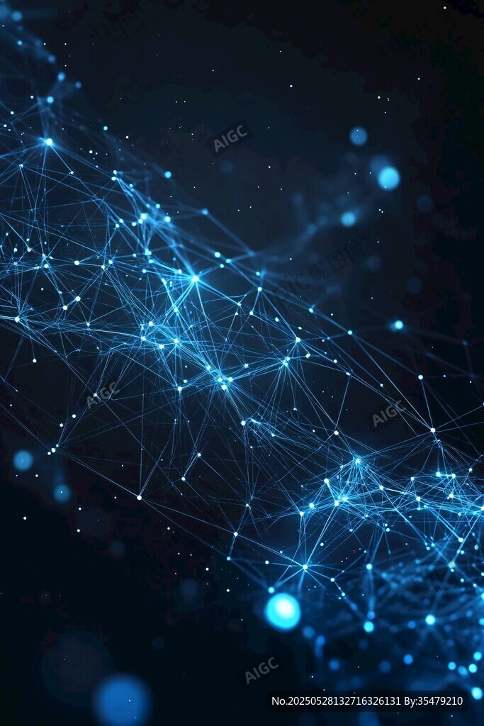 科技感蓝色网络连线背景图