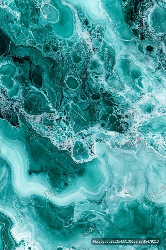 青绿色流动纹理艺术图案