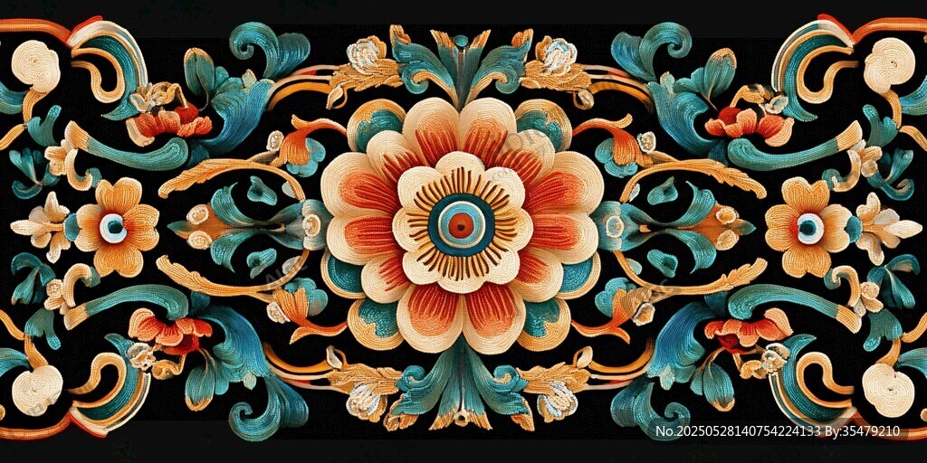中式古典花卉精美纹饰