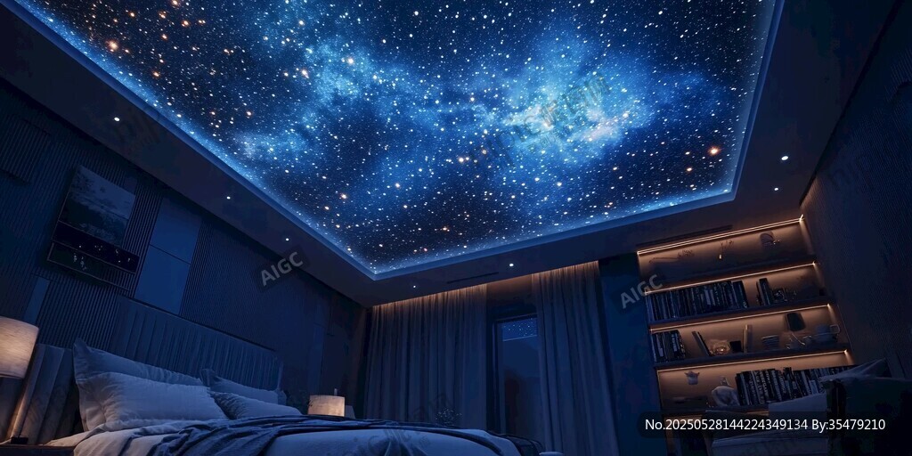 梦幻星空卧室天花板