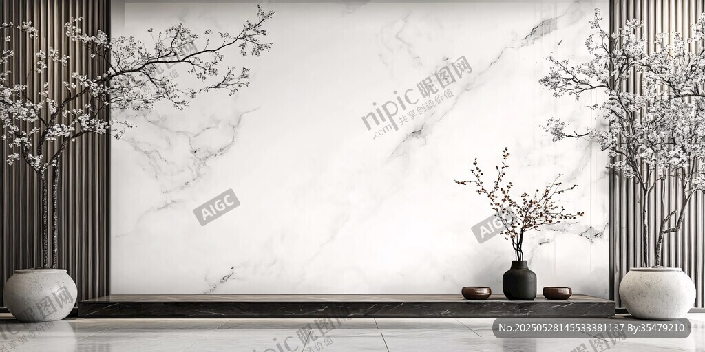 现代简约大理石墙景装饰