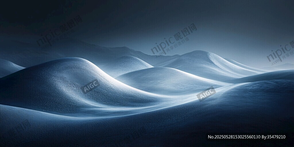 梦幻蓝调起伏沙海景观