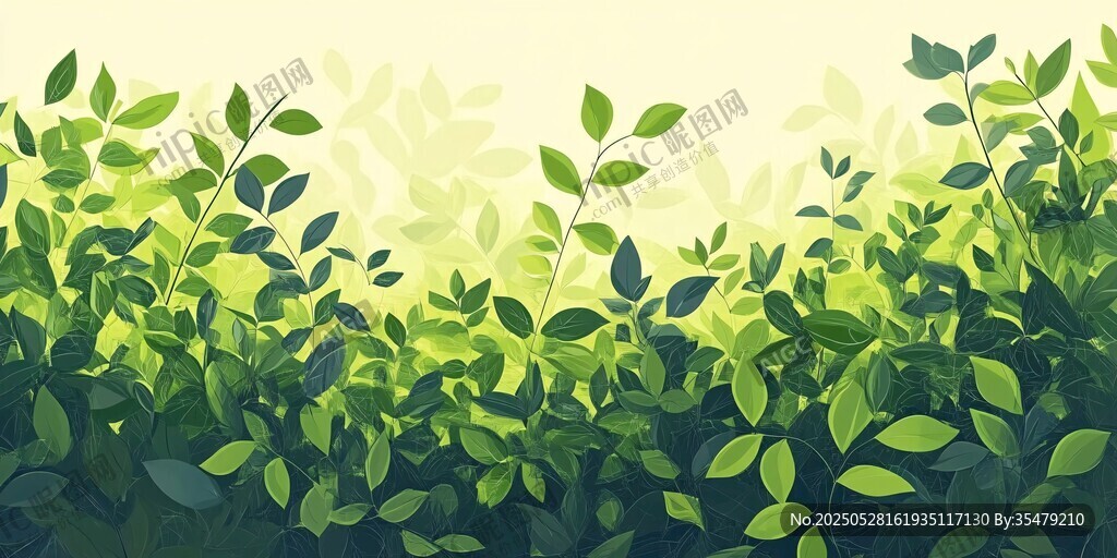 清新绿植背景图