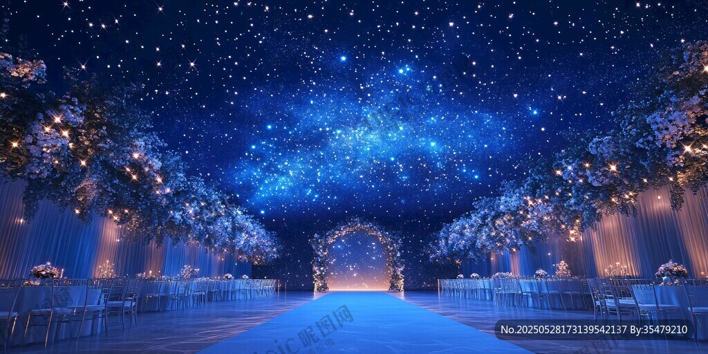 梦幻星空主题浪漫婚礼现场
