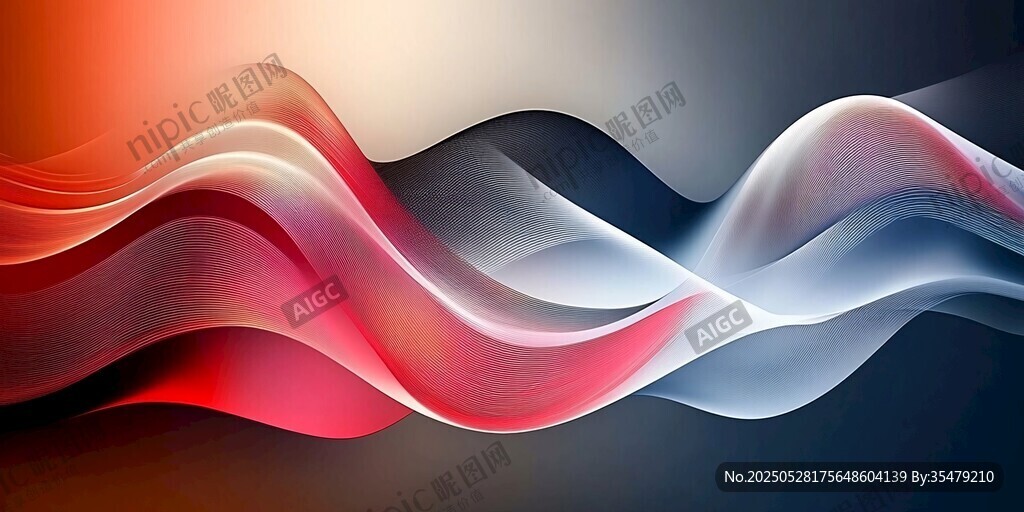 动感绚丽波浪抽象背景图