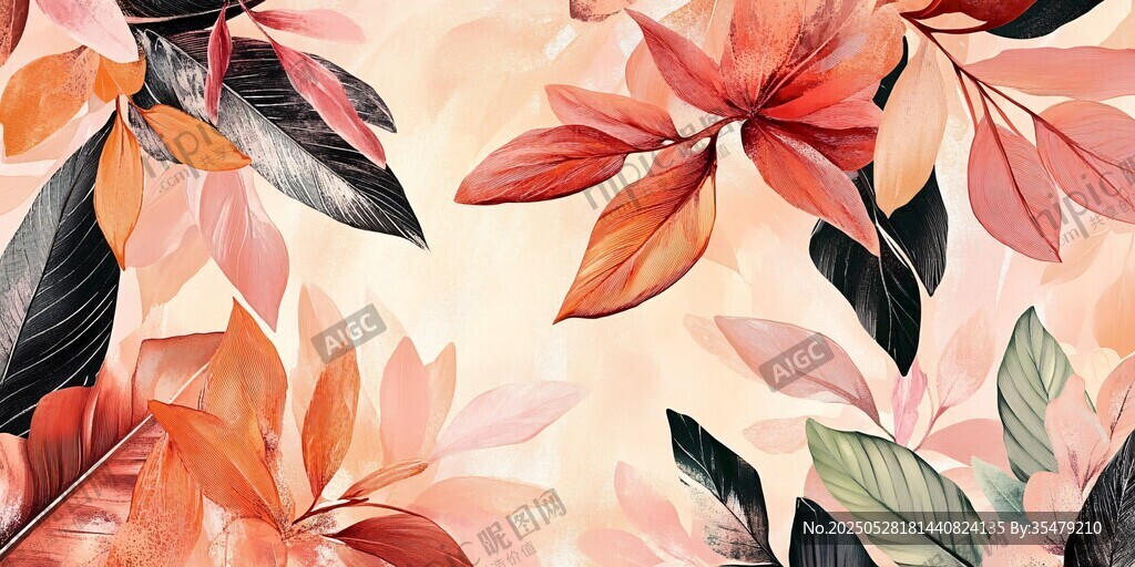 1 绚丽多彩的花卉图案背景