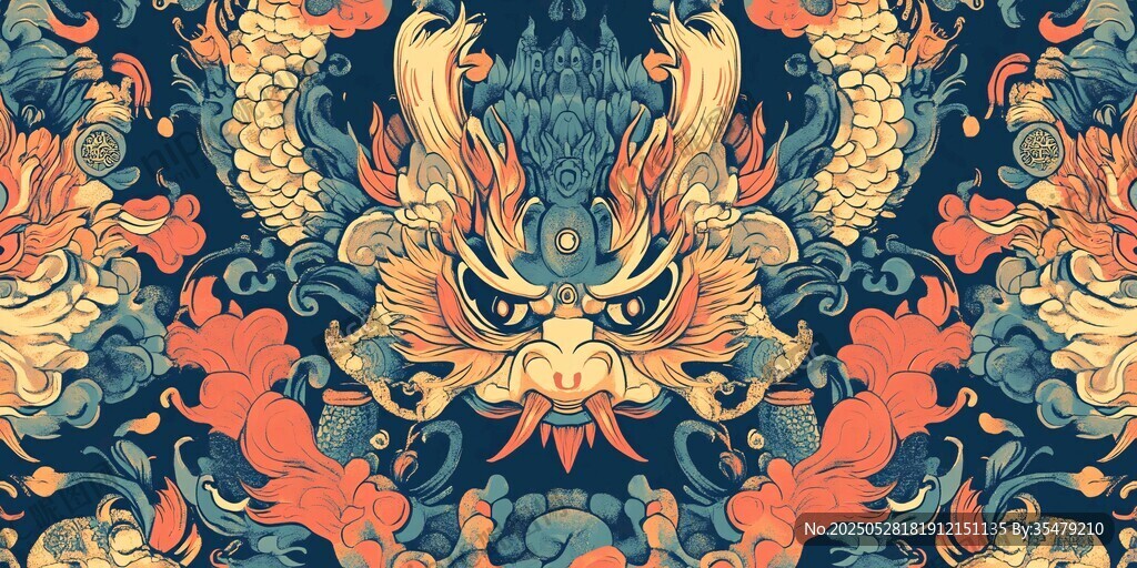 中式龙纹精美传统图案