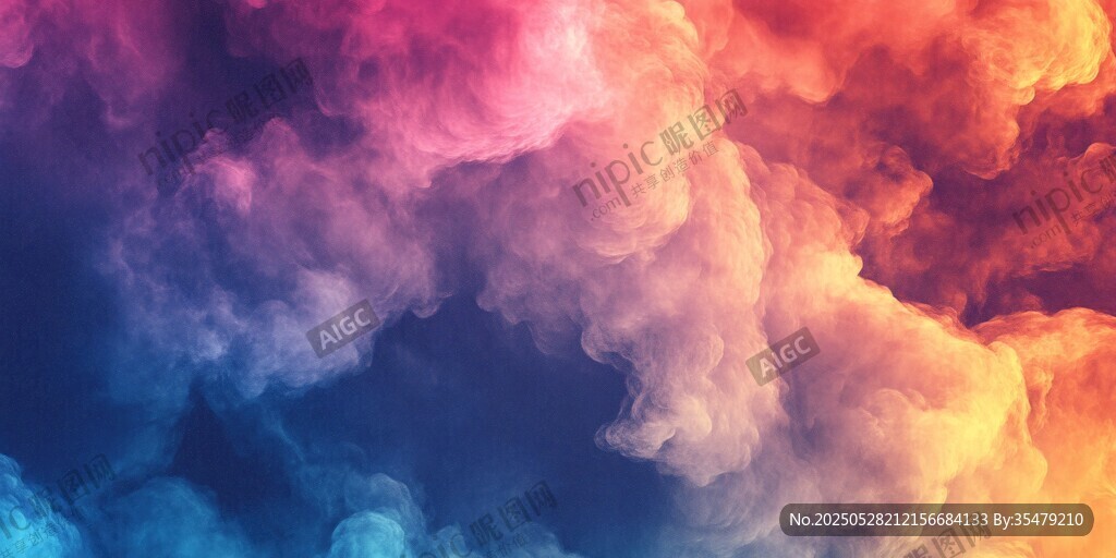 梦幻绚丽彩色云彩背景图