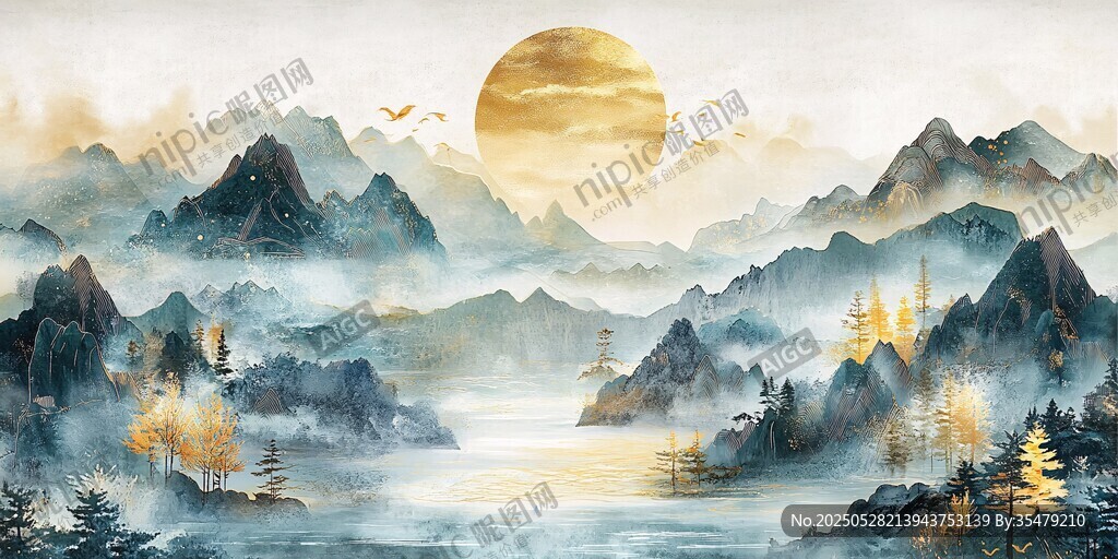 金色山水间 日出映层峦