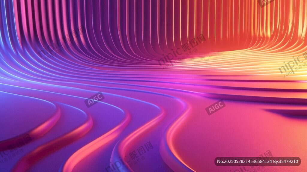 梦幻炫彩3D线条空间