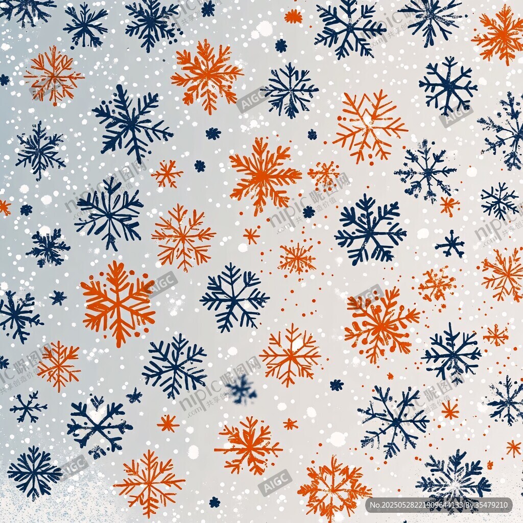 冬日雪花图案背景设计图