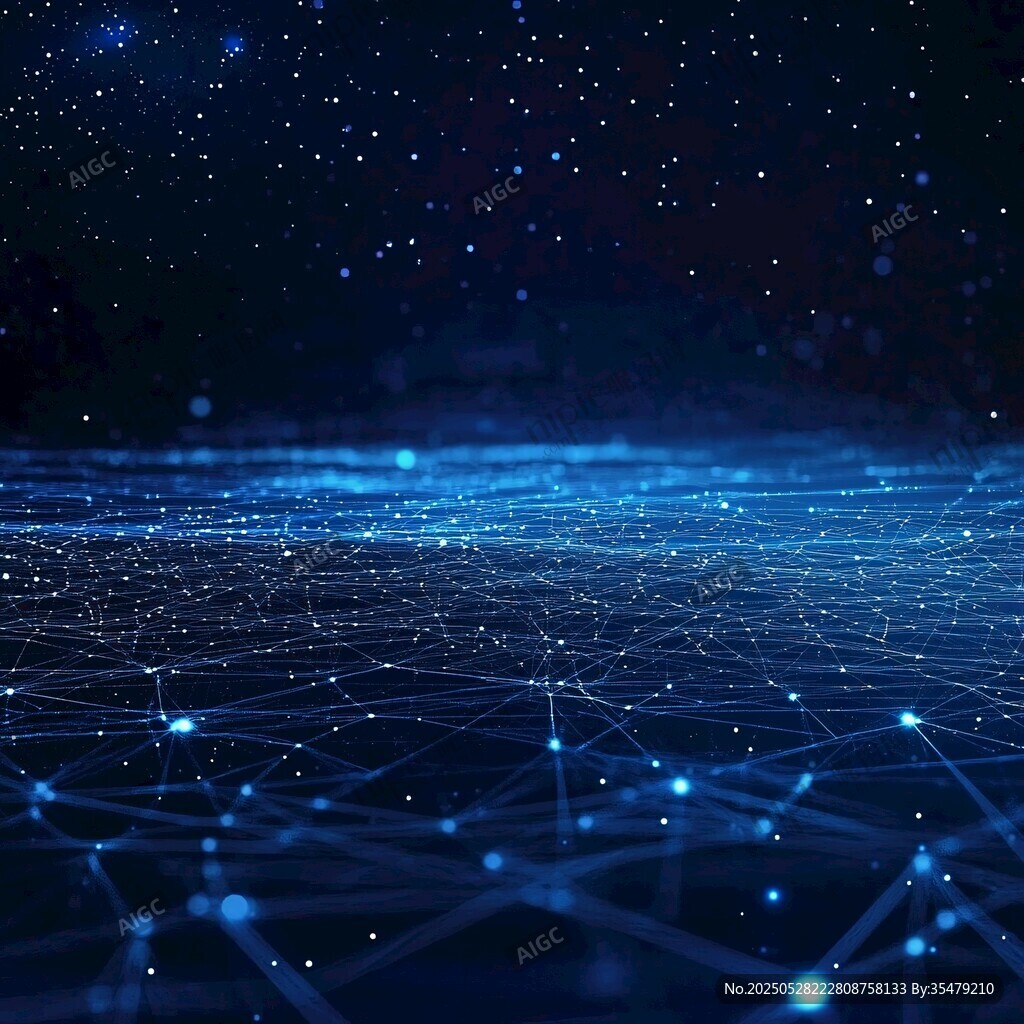梦幻蓝调科技感网络星空