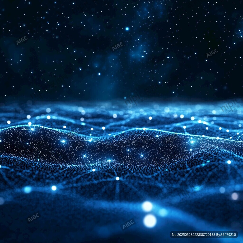 梦幻蓝色科技感星空网络场景