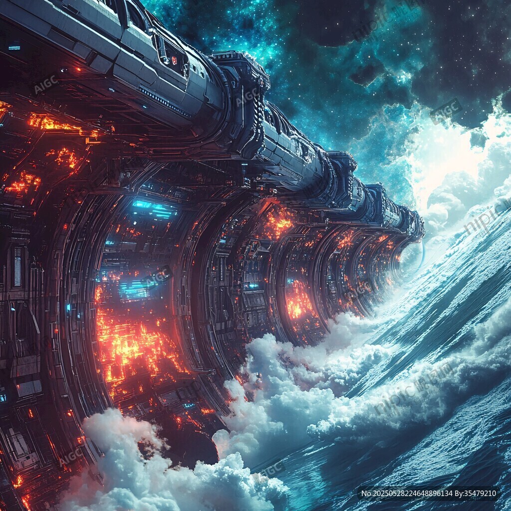 星际列车穿梭云海宇宙间