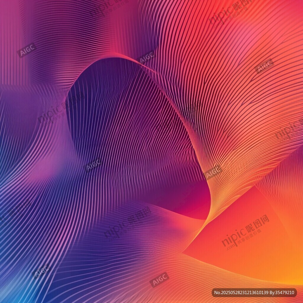 梦幻渐变线条抽象艺术背景