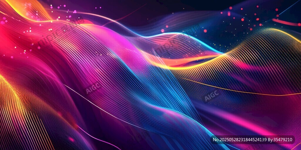 梦幻炫彩流体波浪背景图