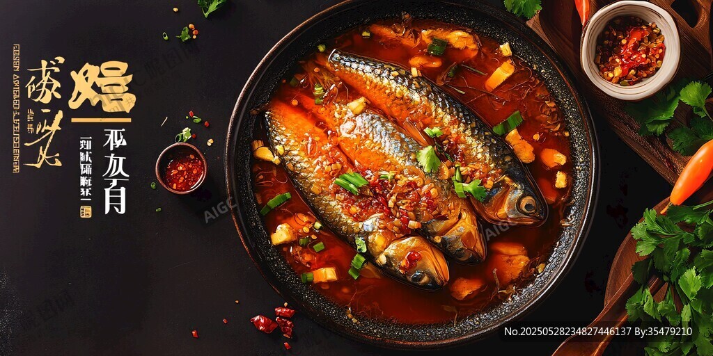 红烧鲫鱼美食诱人呈现