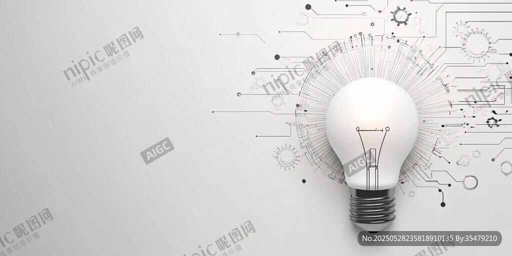 科技灵感灯泡创意背景图