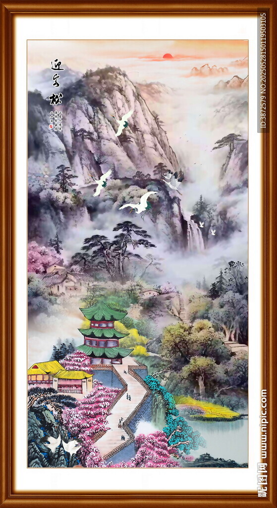 竖幅山水画