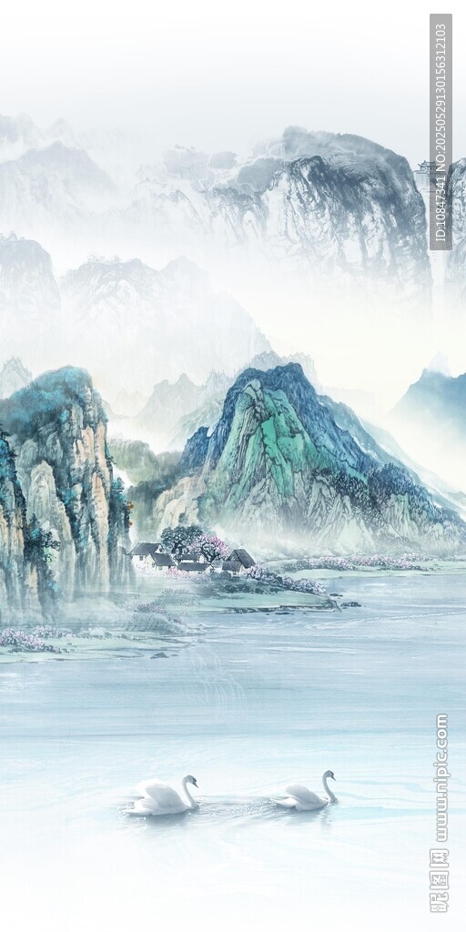 质感 山水中式玄关 TIF分层
