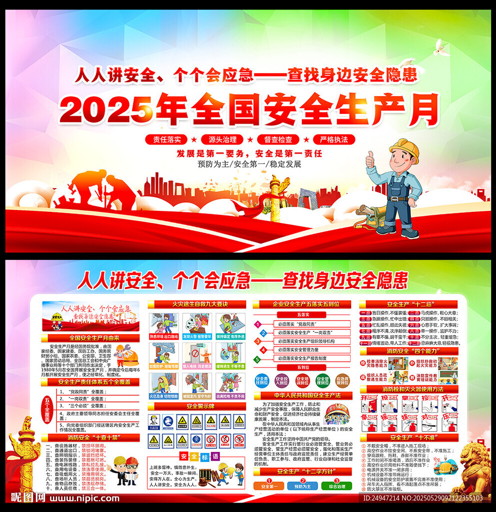 2025安全生产月宣传展板