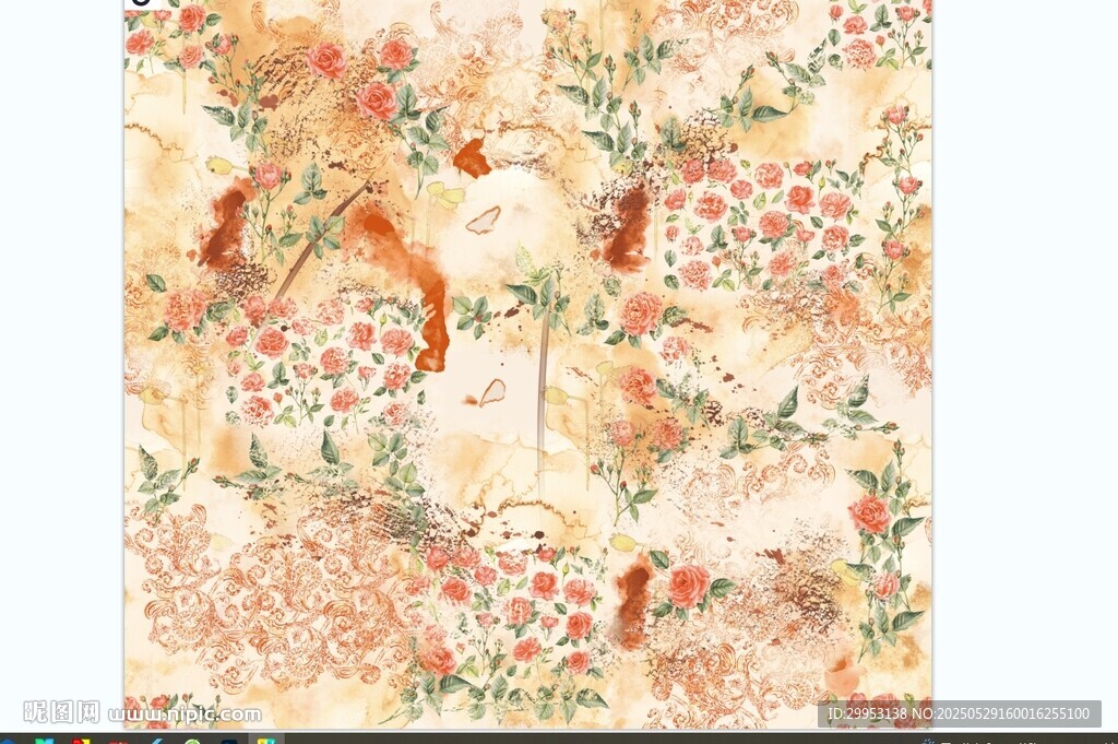 花卉图案布料纹理展示