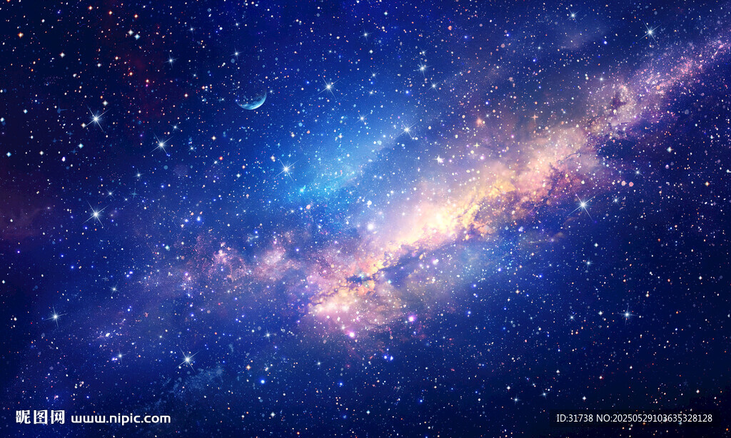 蓝色星空背景图片