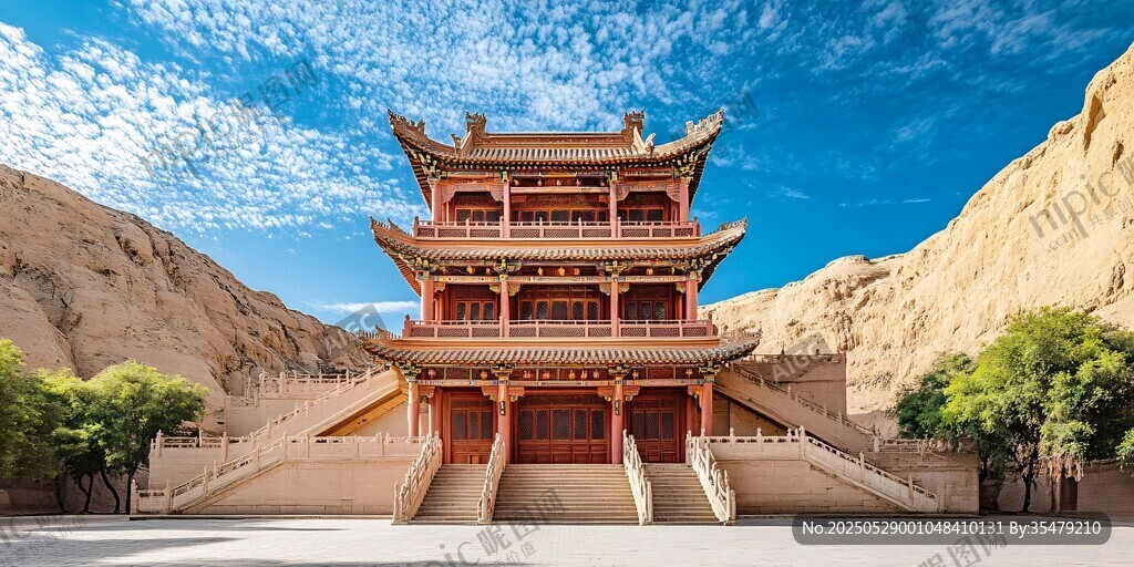 敦煌莫高窟壮丽古建筑