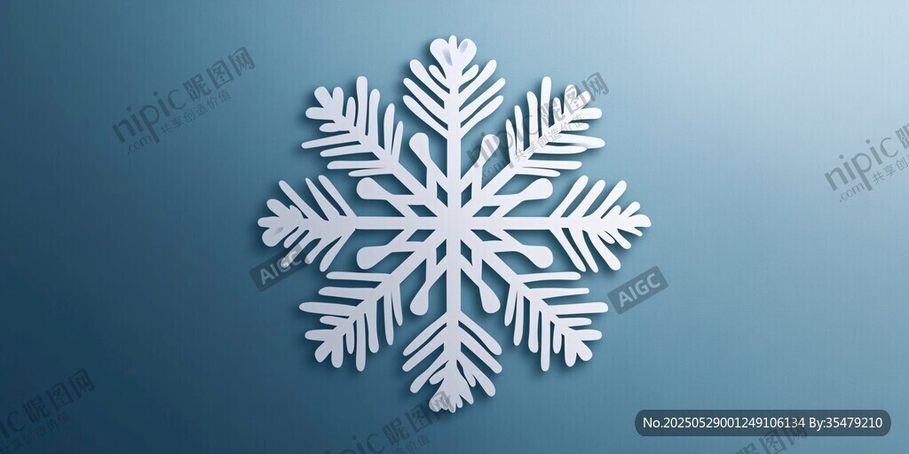 简约白色雪花装饰图案