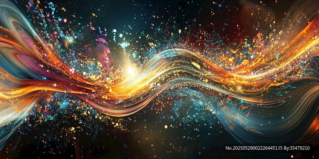 梦幻炫彩流动光影背景图