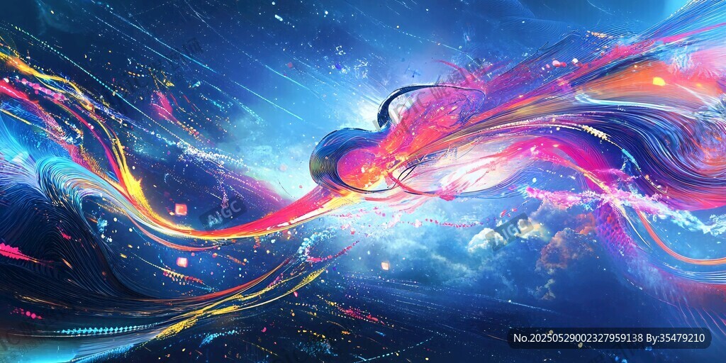 梦幻炫彩流动的宇宙图景