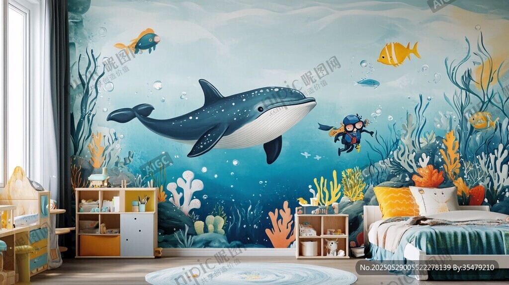 海底世界主题儿童房装饰